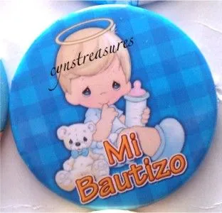 LOTE DE (12) BUTTONS PINS PRECIOUS MOMENTS BAUTIZO BLUE LOTE DE (12) BUTTONS PINS PRECIOUS MOMENTS BAUTIZO BLUE
