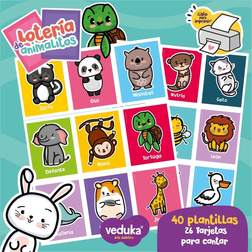 Lotería de Animalitos – veduka – Veduka Arte Didáctico Lotería de Animalitos – veduka – Veduka Arte Didáctico