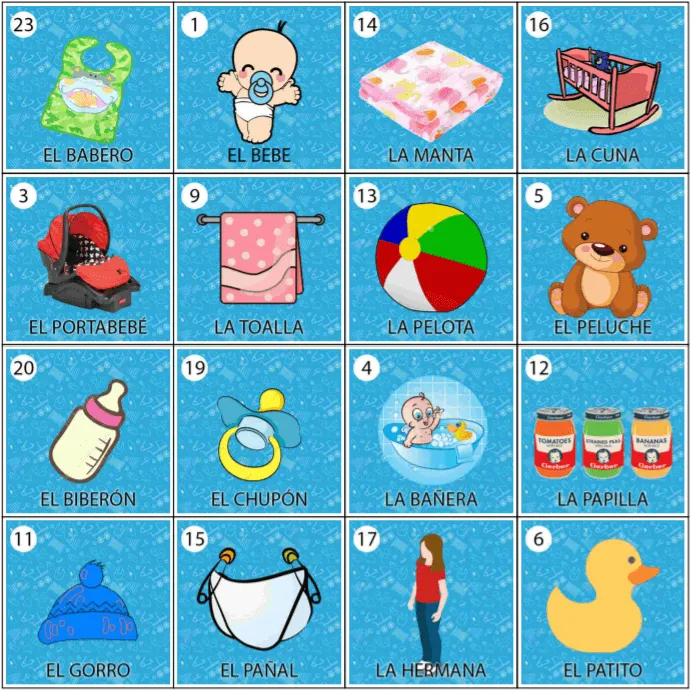 Lotería Baby Shower para Android - ZimbronApps