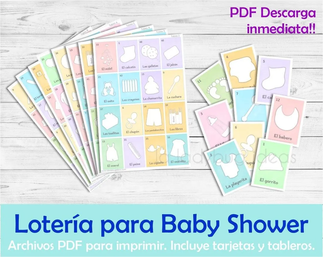 Lotería para Baby Shower en Español. Juego para baby shower. - Etsy México Lotería para Baby Shower en Español. Juego para baby shower. - Etsy México