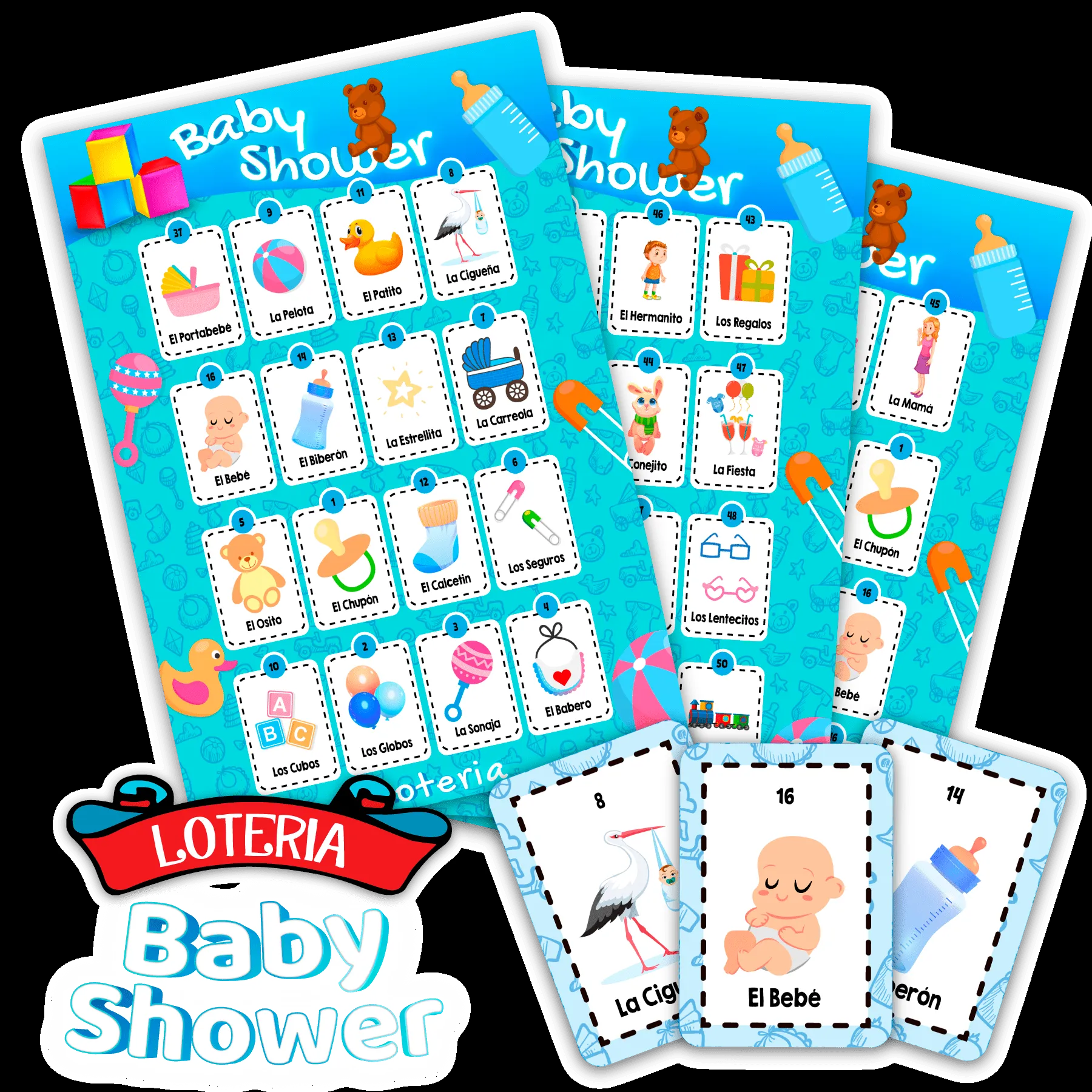 Lotería Baby Shower de Niño Imprimible – AseMedia Digital Studio Lotería Baby Shower de Niño Imprimible – AseMedia Digital Studio