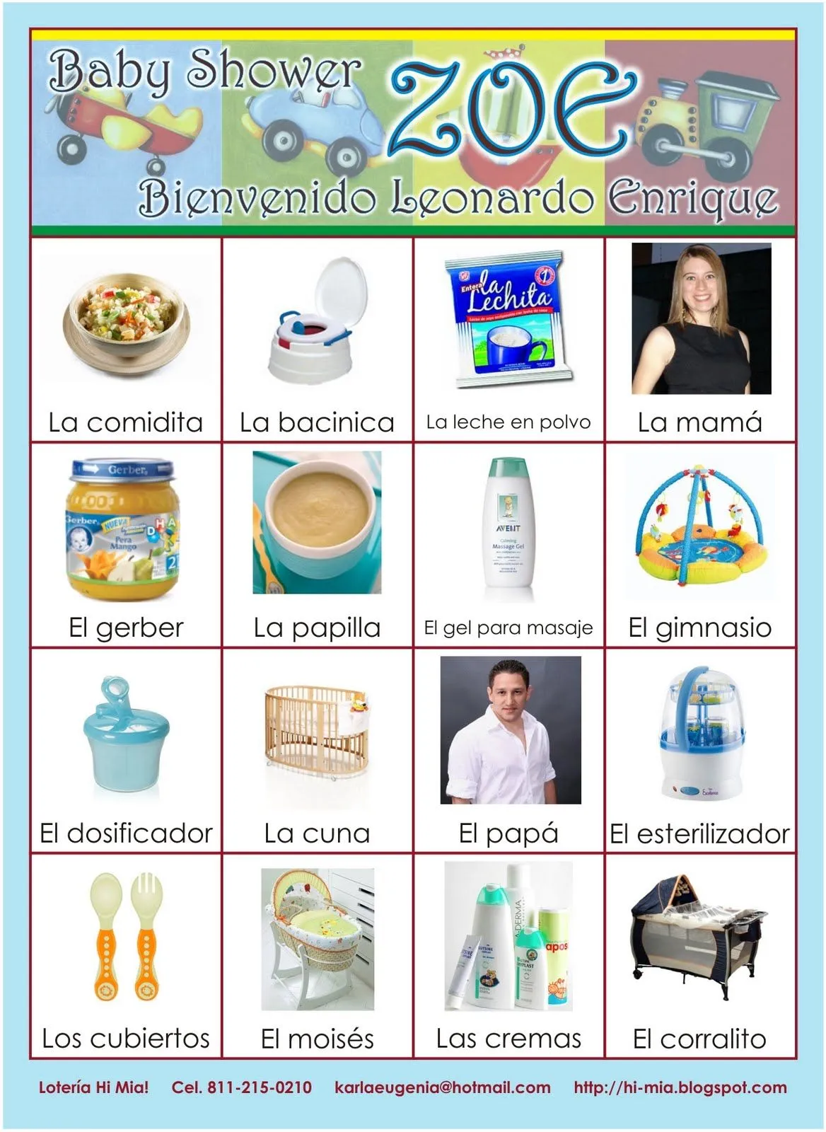 LOTERIA COMPLETA PARA BABY SHOWERS - Imagui