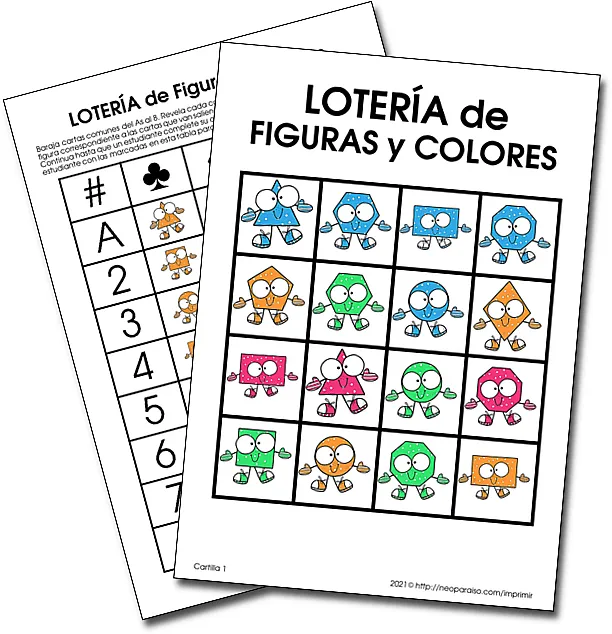 Lotería de Figuras y Colores