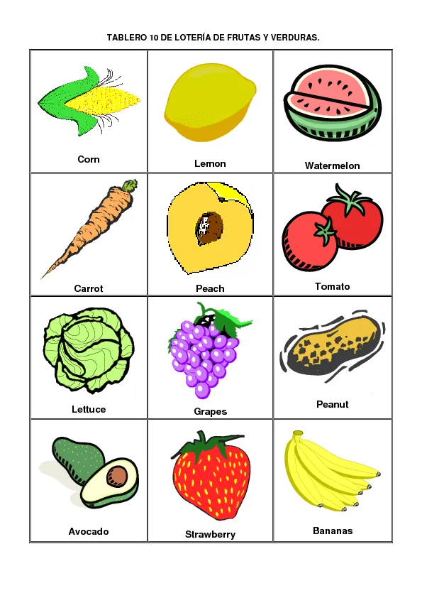Loteria Frutas Y Verduras En Espanol E Ingles Pictures Loteria Frutas Y Verduras En Espanol E Ingles Pictures