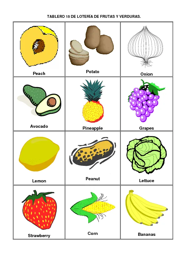 Loteria Frutas Y Verduras En Espanol E Ingles Pictures Loteria Frutas Y Verduras En Espanol E Ingles Pictures