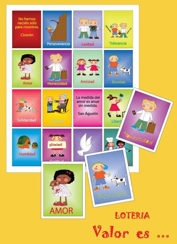 Loteria de valores para niños para imprimir - 13 fotos e imágenes ...