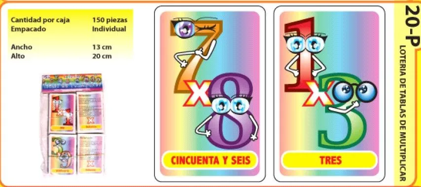 Como hacer una loteria con las tablas de multiplicar - Imagui