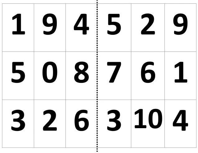 Loteria de numeros para preescolar - Imagui