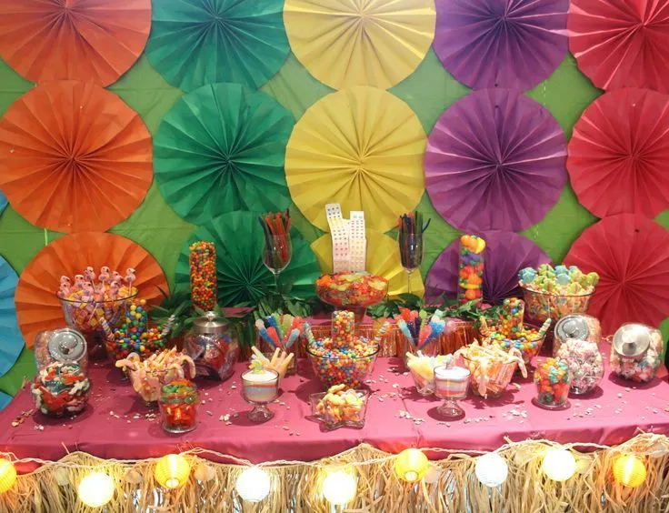 Luau Hawaiian Tropical candy buffet bar | Luau Party Tropical ... Luau Hawaiian Tropical candy buffet bar | Luau Party Tropical ...
