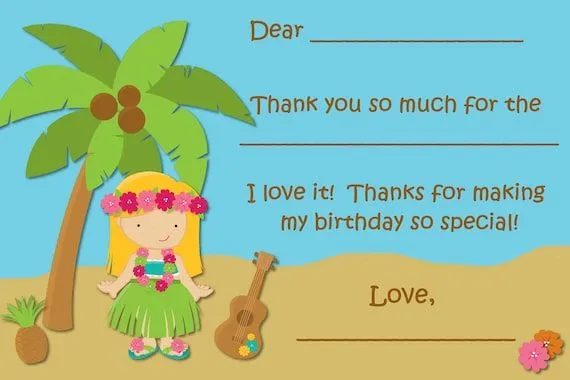 Luau Party nota de agradecimiento Digital por treasuredmoments2000