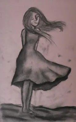 dibujo al carboncillo, hecho por Inés