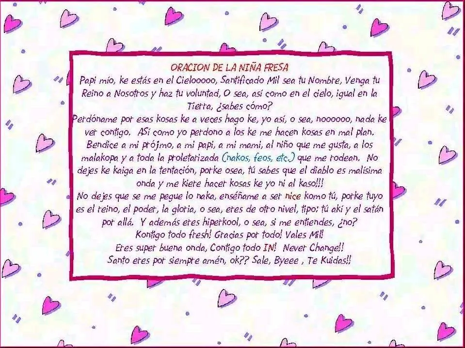 La Oracion De La Niña Fresa