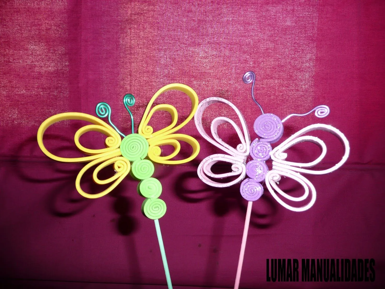 LUMAR MANUALIDADES: MARIPOSAS Y LIBÉLULAS DE GOMA EVA LUMAR MANUALIDADES: MARIPOSAS Y LIBÉLULAS DE GOMA EVA