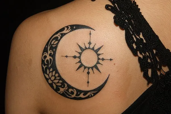Luna & Sol Tribal - Tatuajes para Mujeres