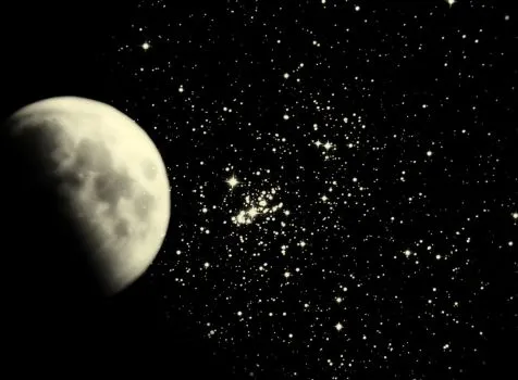 Lienzo cuadro luna estrella