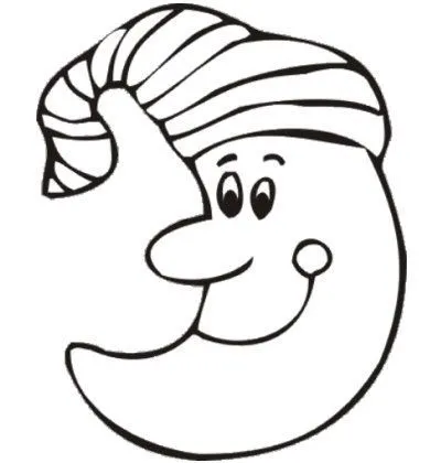 Haz clic en los dibujos de luna y estrellas para ampliar e imprimir