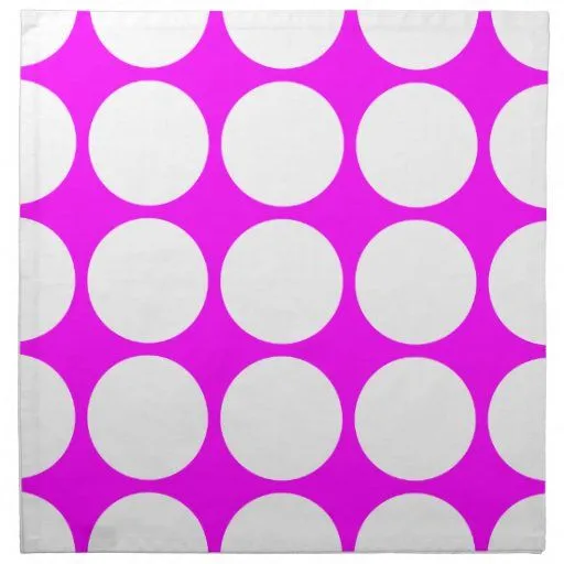 Lunares blancos grandes elegantes en rosa fucsia servilleta | Zazzle