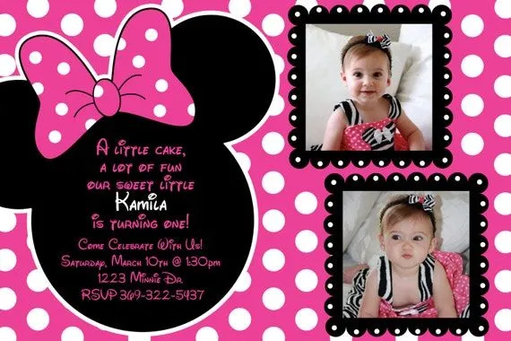 Lunares rosa y negro personalizado Minnie por HeathersCreations11 Lunares rosa y negro personalizado Minnie por HeathersCreations11