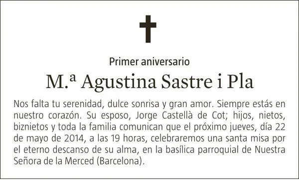 Mª AGUSTINA SASTRE I PLA : aniversario : EnMemoria, el canal de ... Mª AGUSTINA SASTRE I PLA : aniversario : EnMemoria, el canal de ...