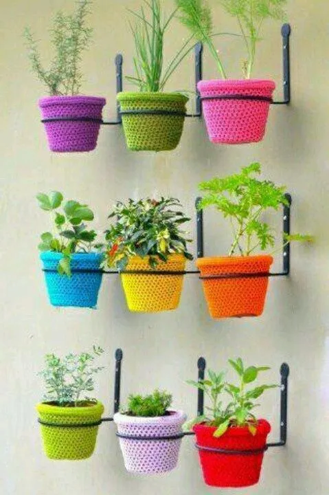 Macetas decoradas con croshet | artesanias | Pinterest | Knitting ... Macetas decoradas con croshet | artesanias | Pinterest | Knitting ...