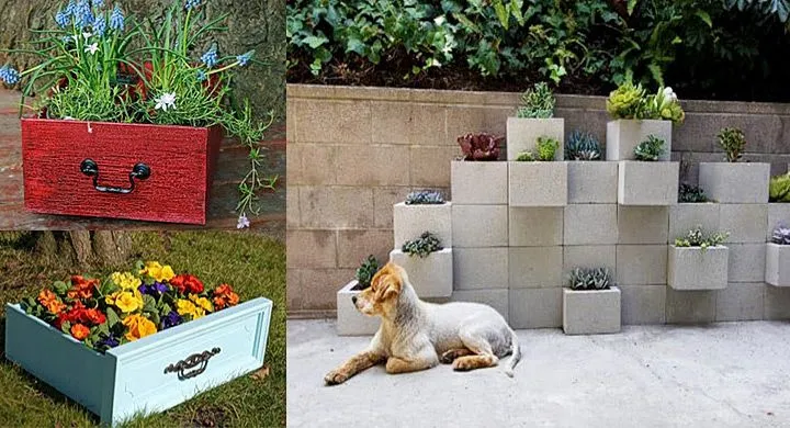 Macetas y jardineras originales con material reciclado Macetas y jardineras originales con material reciclado