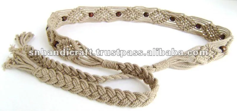 macrame cinturón de moda cinturón de cuerda-Trenza-Identificación ...