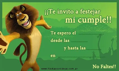 Madagascar 3 - Tarjetas de cumpleaños para imprimir - Fiestas ...