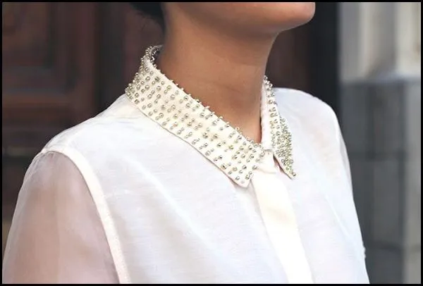 Mademoiselle Jolie: DIY: Cuello de camisa con tachuelas. Mi ... Mademoiselle Jolie: DIY: Cuello de camisa con tachuelas. Mi ...