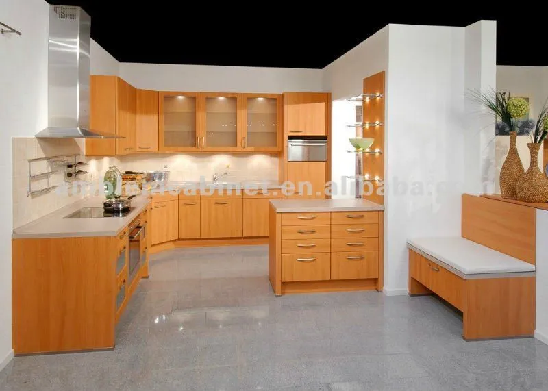 de madera del gabinete de cocina de melamina modelo-Armarios ...