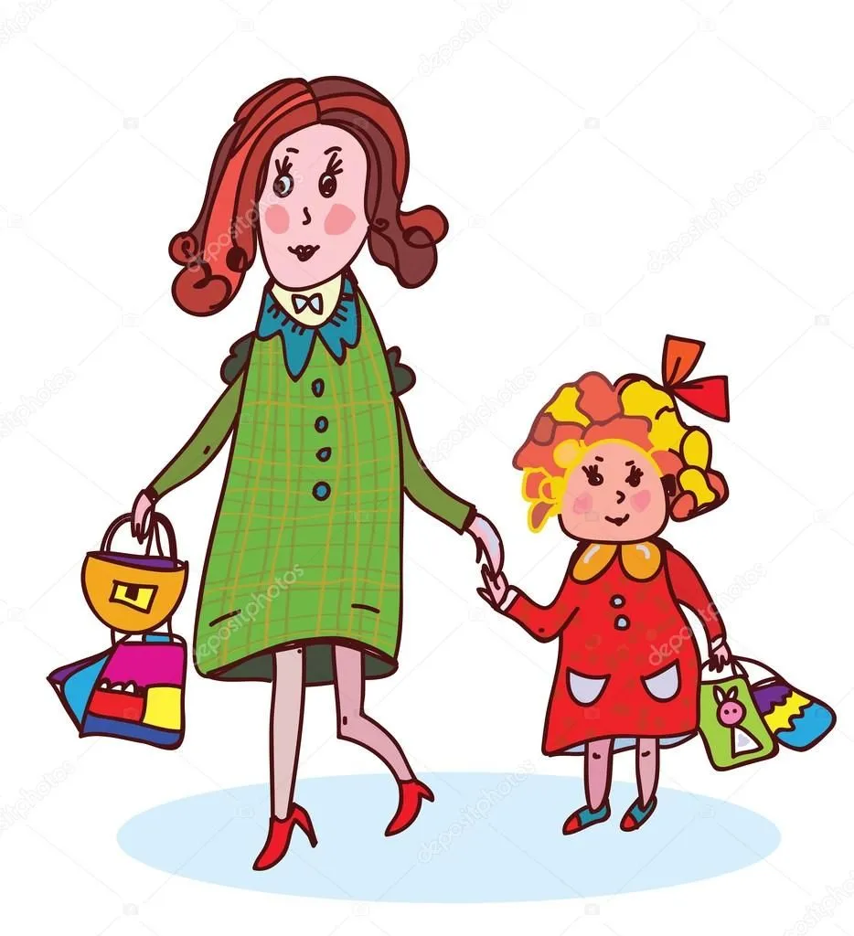 madre e hija de compras — Vector stock © Tasia12 # madre e hija de compras — Vector stock © Tasia12 #