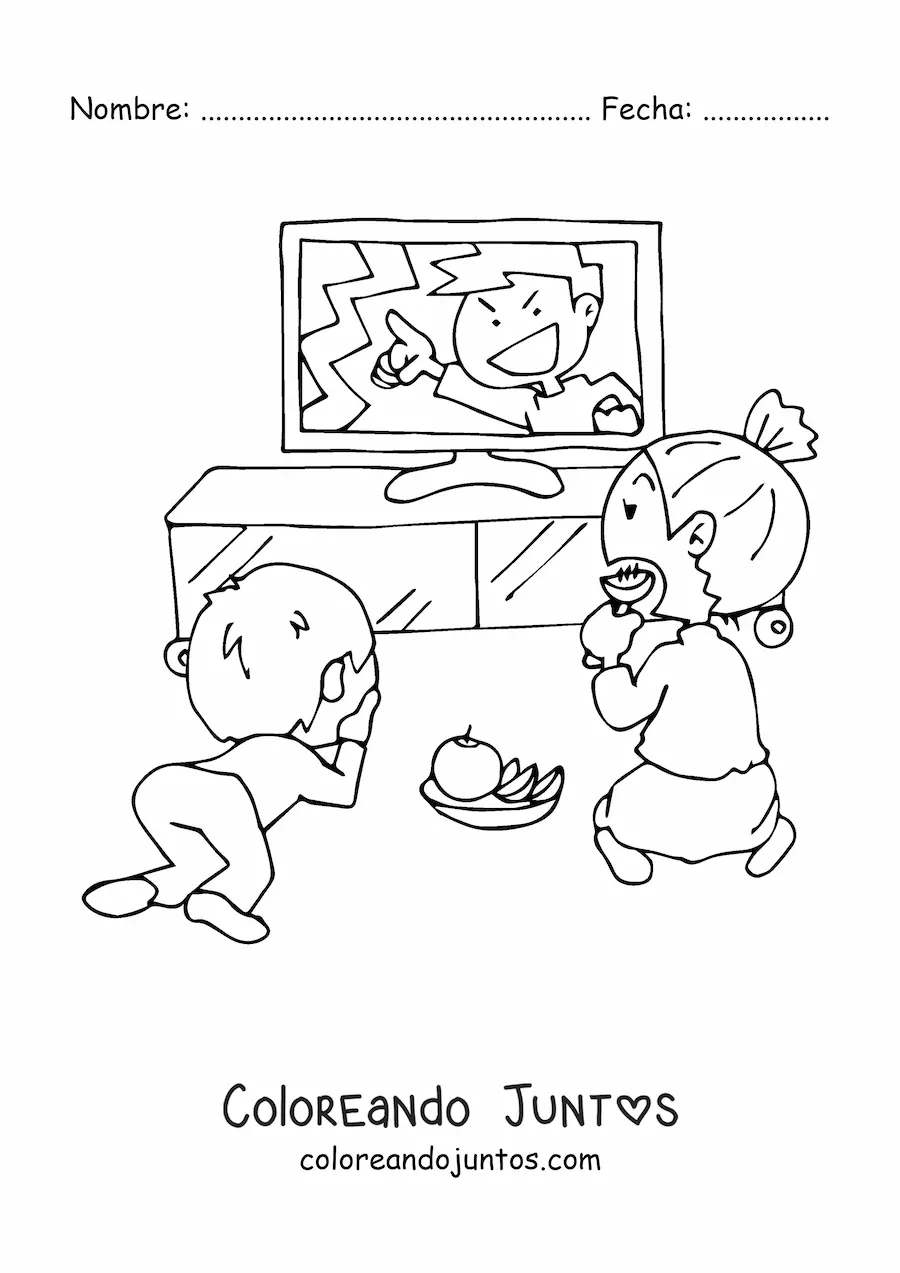 Madre e hijo viendo televisión | Coloreando Juntos Madre e hijo viendo televisión | Coloreando Juntos