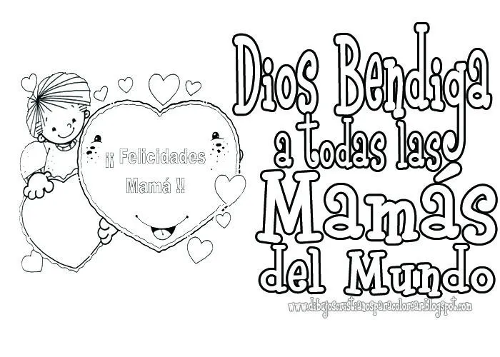 Dia de las madres para colorear - Dibujos cristianos ~ Dibujos ...