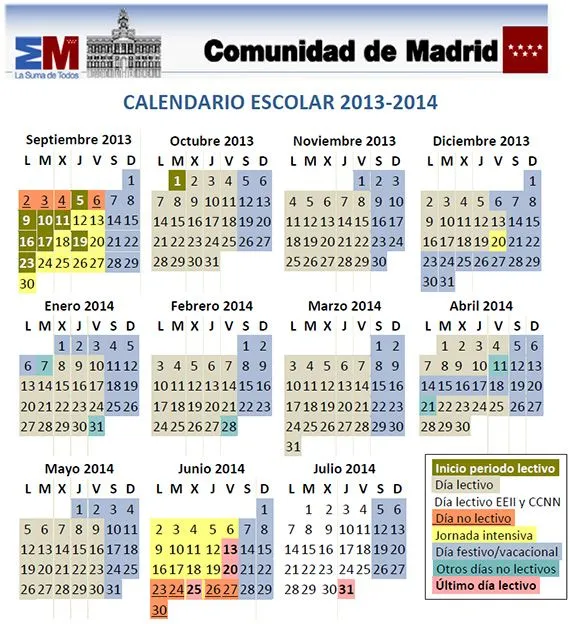 Calendario escolar curso 2013-2014 en la Comunidad de Madrid - es ... Calendario escolar curso 2013-2014 en la Comunidad de Madrid - es ...