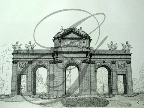 MADRID. PUERTA DE ALCALA - DIBUJOS A PLUMILLA MADRID. PUERTA DE ALCALA - DIBUJOS A PLUMILLA