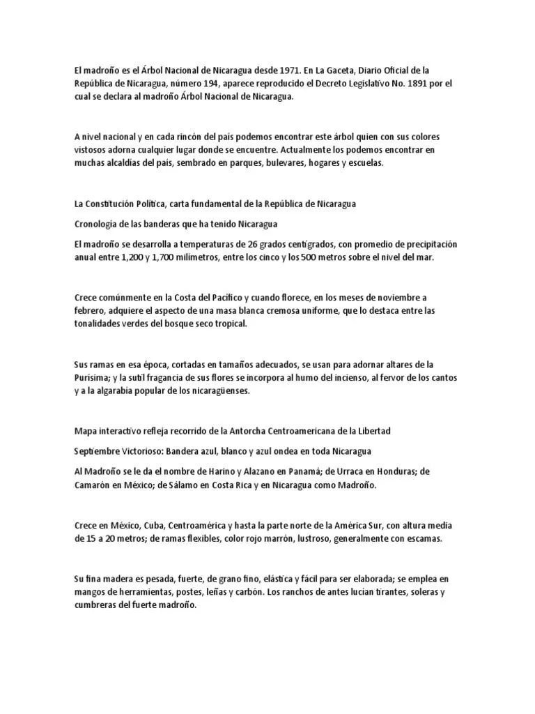 El Madroño Es El Árbol Nacional de Nicaragua | PDF El Madroño Es El Árbol Nacional de Nicaragua | PDF