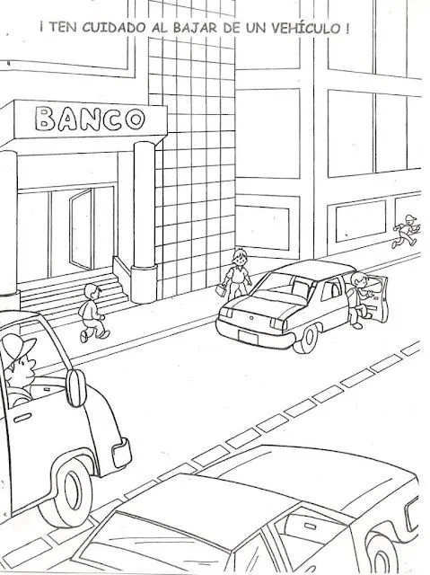 Actividades de seguridad vial para niños para colorear - Imagui Actividades de seguridad vial para niños para colorear - Imagui