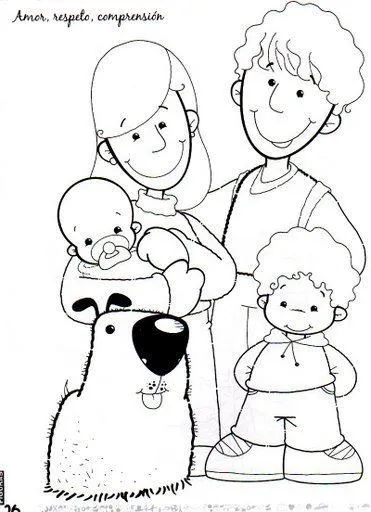 Maestra Asunción: DIBUJOS DE FAMILIAS PARA COLOREAR
