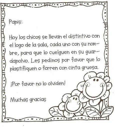 Maestra Asunción: Notitas y Mensajes para Enviar al Hogar. Maestra Asunción: Notitas y Mensajes para Enviar al Hogar.