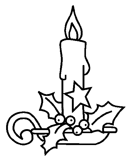 Dibujos para colorear de Velas de navidad, Plantillas para ...