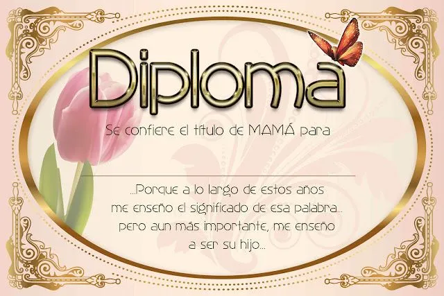 Maestra de Infantil: Diplomas para el día de la madre