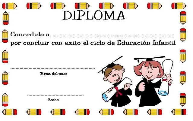 EL RINCÓN DE LOS PEQUES: DIPLOMAS DE GRADUACIÓN DE EDUCACIÓN INFANTIL