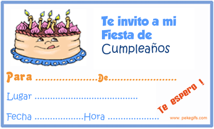 Maestra de Infantil: Invitaciones de cumpleaños