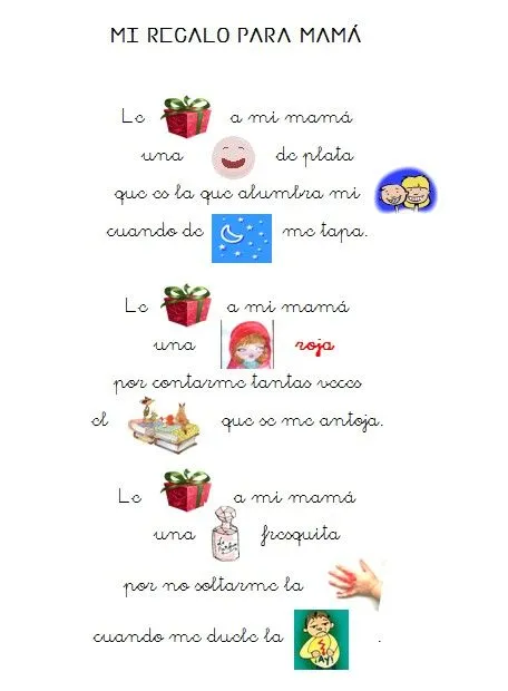 Maestra de Infantil: Poemas para el día de la madre