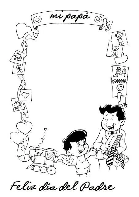 Maestra de Infantil: Tarjetas para colorear en el día del padre ...