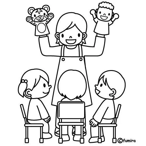 Maestra de jardín de niños para colorear | Kindergarten ... Maestra de jardín de niños para colorear | Kindergarten ...