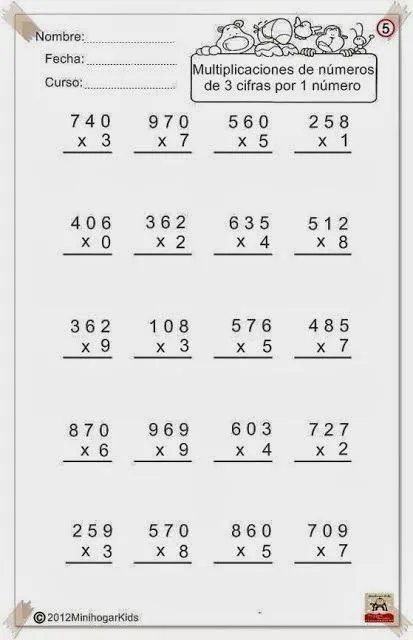 MIS COSAS DE MAESTRA*: MULTIPLICACIONES POR VARIAS CIFRAS MIS COSAS DE MAESTRA*: MULTIPLICACIONES POR VARIAS CIFRAS