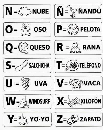 Maestra de Primaria: Abecedario con dibujos para colorear. Cartelitos. Maestra de Primaria: Abecedario con dibujos para colorear. Cartelitos.
