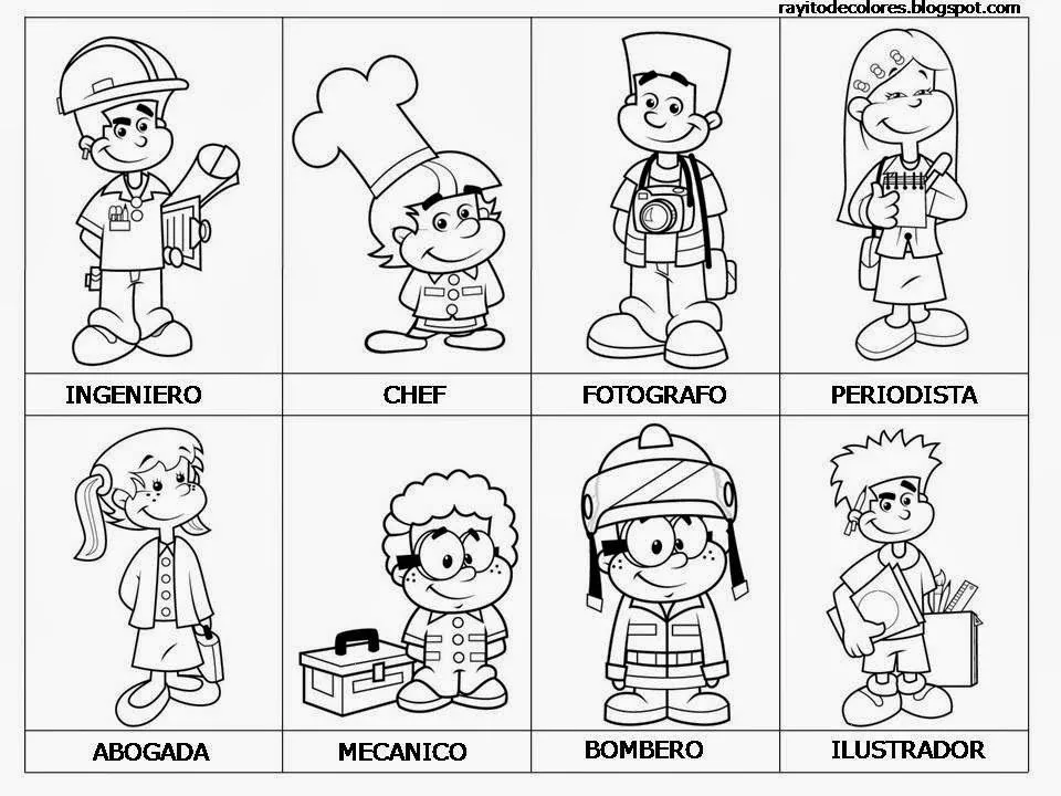 Maestra de Primaria: Dibujos de oficios para colorear. Profesiones. Maestra de Primaria: Dibujos de oficios para colorear. Profesiones.