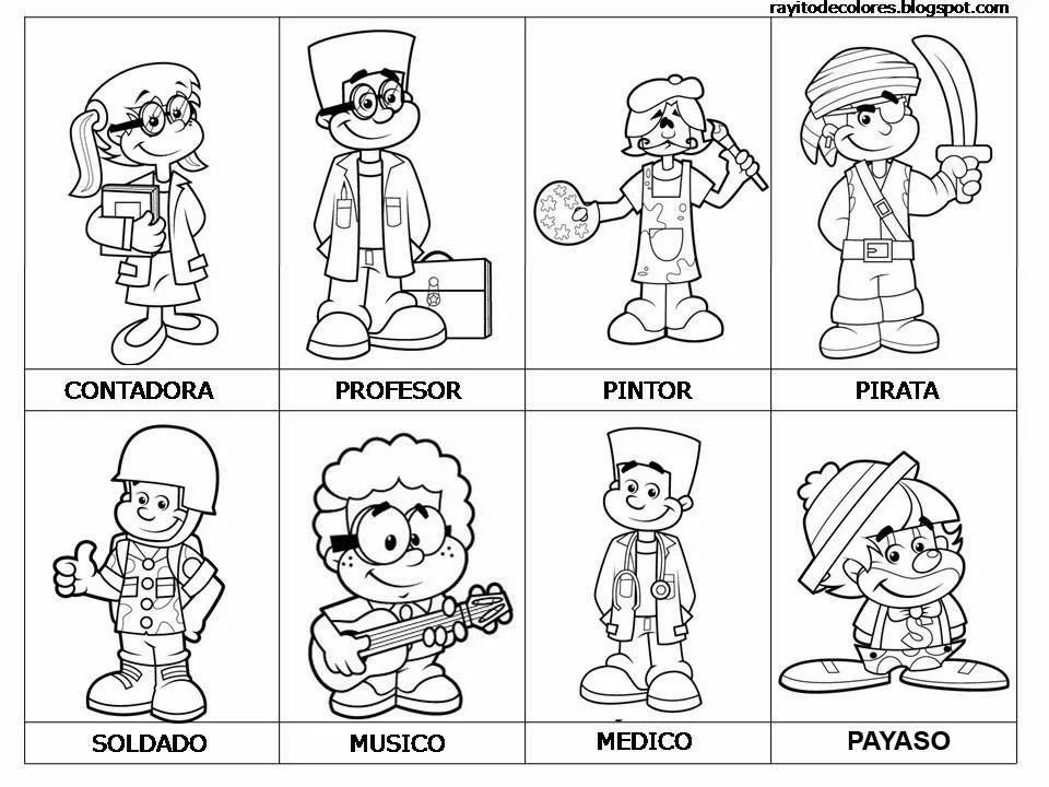 Maestra de Primaria: Dibujos de oficios para colorear. Profesiones. Maestra de Primaria: Dibujos de oficios para colorear. Profesiones.