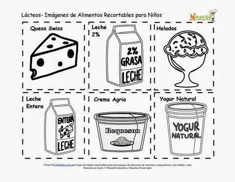 Maestra de Primaria: Productos lácteos para colorear. Leche ...